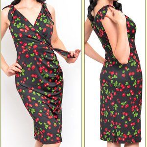 Stop Staring Black Wrap Backless Midi Dress